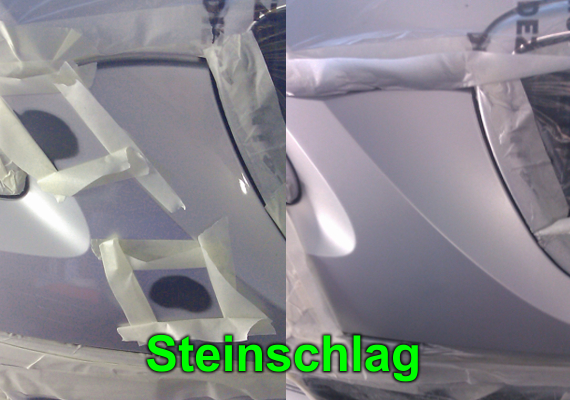 Reparatur Steinschlag Seat Altea, Ausbesserung des Steinschlags und Lackierung in Wagenfarbe.
<br>Zeitaufwand ca.4h Kostenaufwand ca. 140,-€.